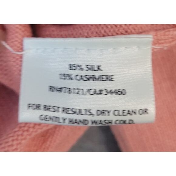 Eileen Fisher Scoop Neck Sweater – Lightweight Silk-Cashmere Blend – M – Orange - Picture 7 of 9